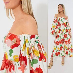 Hyacinth House Marigold Off-Shoulder Maxi Dress XXS NWT Floral Resort